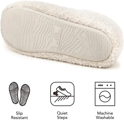 Miniatura 6 de RockDove - Pantuflas de vellón de estilo cerrado para mujer, ideales para interiores