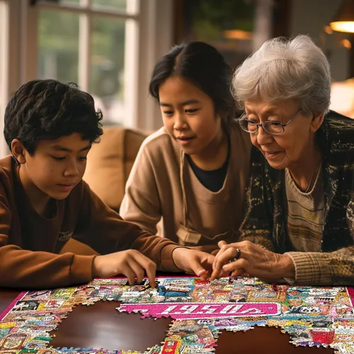 Miniatura 5 de White Mountain Rompecabezas de 1000 piezas de iconos americanos de mediados de siglo con piezas grandes para adultos y familia de 24 x 30 pulgadas