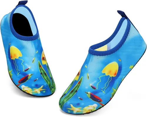 ANLUKE Zapatos de agua para niños y niñas, calcetines de agua descalzos, secado rápido, playa, natación, deportes al aire libre, para niños pequeños