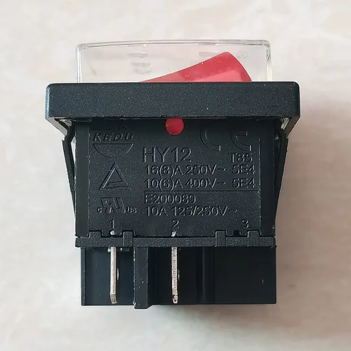 Miniatura 2 de 1 pieza KEDU HY12 Interruptor basculante ON Off Interruptores de botón pulsador con luz AC125V/250V/400V