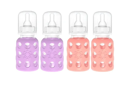 Miniatura 43 de Lifefactory Biberón de vidrio sin BPA Funda protectora de silicona Paquete de 3 de 9 onzas Papaya, col rizada y arándanos Papaya/Kale/Arándano