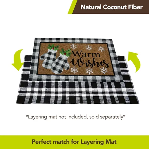 Miniatura 5 de Briarwood Lane - Felpudo de invierno con guantes a cuadros de fibra natural de coco 28 - Manoplas