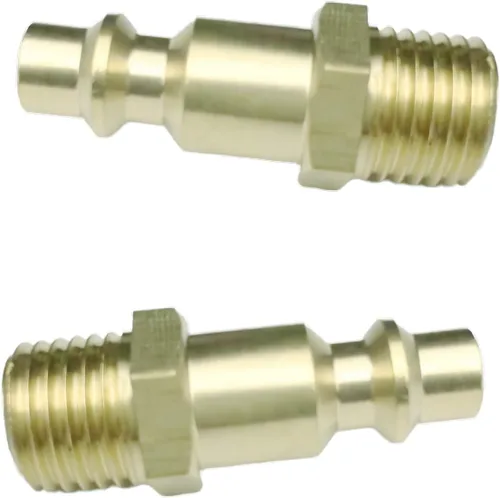 Miniatura 2 de Accesorios de manguera de aire de 1/4", tapones de aire de latón, accesorios de conexión rápida para compresor de aire macho NPT, kit de 10 piezas