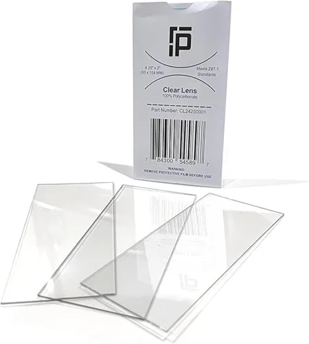 Ridge Products Paquete de 100 lentes de soldadura transparentes de 2 x 4.25, lentes de soldadura transparentes de repuesto de 2 x 4 1/4, lentes