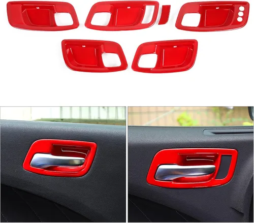 Miniatura 8 de CheroCar Funda para manija interior de la puerta del cargador para Dodge Charger 2011-2026, para Chrysler 300 300C 2015-2026, 6 piezas ABS negro