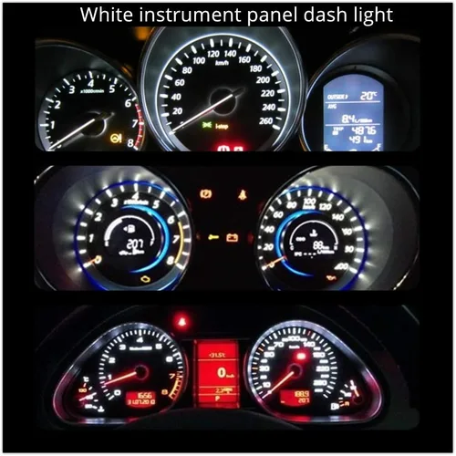 Miniatura 2 de WLJH Bombillas de luz completas de panel de instrumentos, velocímetro, tacómetro, indicador de grupo de calibre, paquete de remplazo para Jeep Blanco