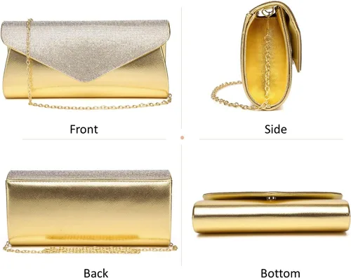 Miniatura 3 de Bolso de mano brillante para mujer, bolso de noche con cristales de estrás, bolso de noche con purpurina brillante para mujer, boda, fiesta, baile
