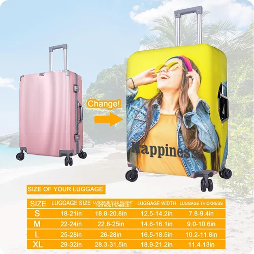 Miniatura 3 de Funda de equipaje personalizada para maleta, funda personalizada para maleta, añade tu texto fotográfico, logotipo, protector de equipaje de viaje