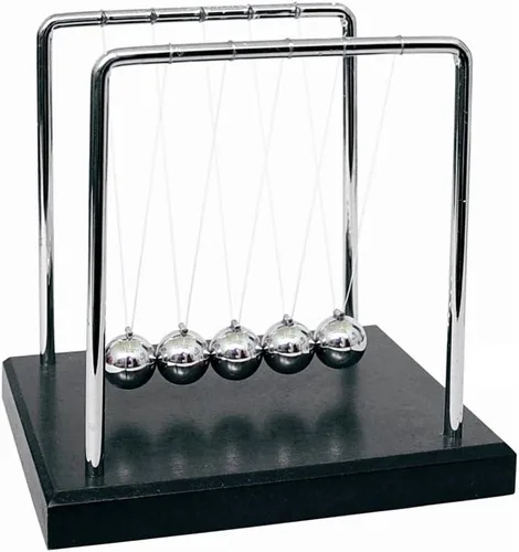 Miniatura 2 de PowerTRC® Péndulo de bolas de Newton de 7 1/4 pulgadas, base de madera negra