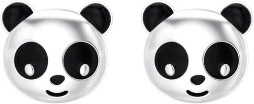 Aretes tipo dormilona de oro amarillo de 10 quilates y 14 quilates con diseño de oso panda para mujeres y niñas pequeñas, aretes para mascotas,