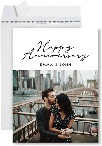 Miniatura 18 de Andaz Press Tarjeta fotográfica personalizada de 8.5 x 11 pulgadas con sobre, tarjeta de aniversario personalizada para marido, esposa, él, ella