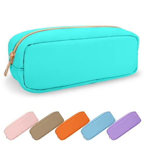 Miniatura 52 de Estuche pequeño para lápices y maquillaje para bolso, lindo estuche de lápices, bolsa de pinceles de maquillaje de nylon con cremallera, estuche