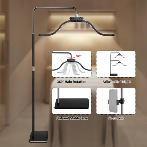 Miniatura 7 de Luz de Pestañas para Técnico de Pestañas-Esteticista Luz de Anillo, Luz de Media Luna para Extensiones de Lámpara LED de Pestañas, Artistas