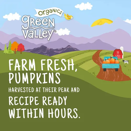 Miniatura 6 de Green Valley Organics Pumpkin Certificado orgánico Variedad 100% Dickinson Dulce terroso delicioso Firme y suave Vibrante naranja otoñal