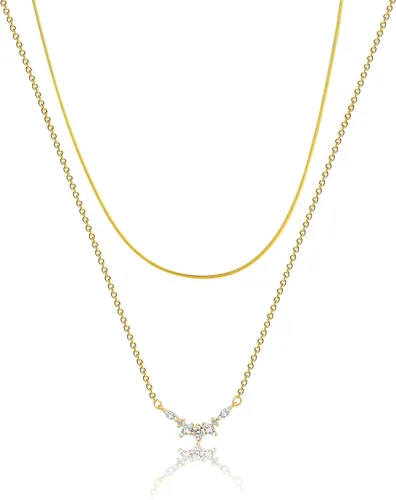 Miniatura 22 de Collares en capas para mujer, chapados en plata, delicada cuerda torcida de serpiente, delicado collar en capas, gargantilla de diferentes