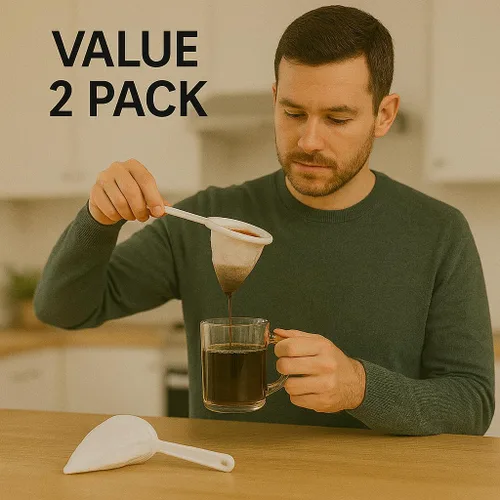 Miniatura 2 de Paquete de 2 filtros de tela de franela Colador De Cafe, reutilizables, sostenibles y fáciles de usar para una experiencia de café rico y suave