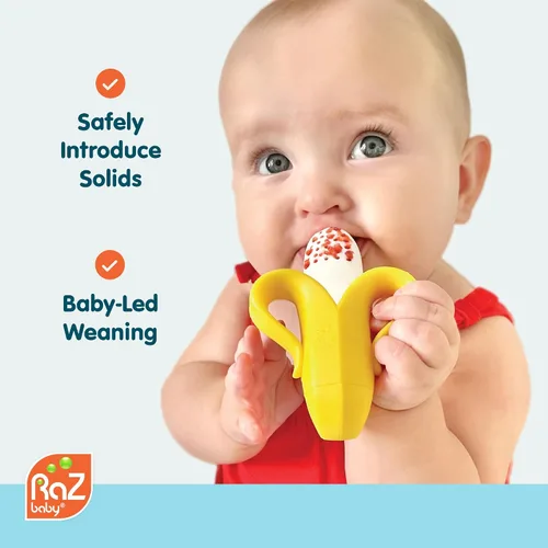 Miniatura 2 de RaZbaby Fruitique - Alimentador de frutas de una pieza para bebé, apertura más grande para rellenar y cabe más fruta fresca/congelada para aliviar