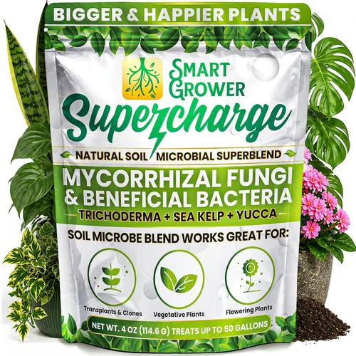 Miniatura 10 de Hongos micorrízicos con bacterias beneficiosas, tricoderma, algas marinas, melaza, yuca, Smart Grower Supercharge Potenciador de raíces de plantas