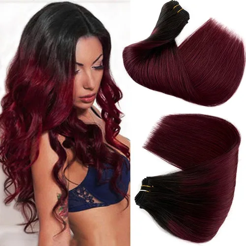 Miniatura 9 de Extensiones de cabello humano real con trama cosida, atadas a mano, color rubio ceniza a rubio con reflejos, extensiones cosidas con trama