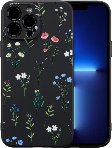 Miniatura 126 de RALEAVO Funda Floral para iPhone 12, Cubierta de Silicona Líquida con Bonito Patrón de Rama de Flores para Niñas y Mujeres, Funda Protectora de Goma