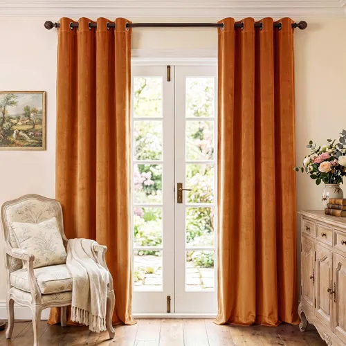 Miniatura 44 de StangH Cortinas de Terciopelo Grueso Sólido - Juego de Tratamiento de Ventanas con Oscurecimiento Moderado para Dormitorio, Cortinas/Cortinajes