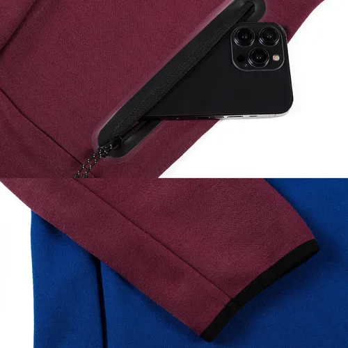 Miniatura 4 de Conjunto deportivo para hombre, sudadera con capucha y manga larga, con cremallera completa, 2 piezas