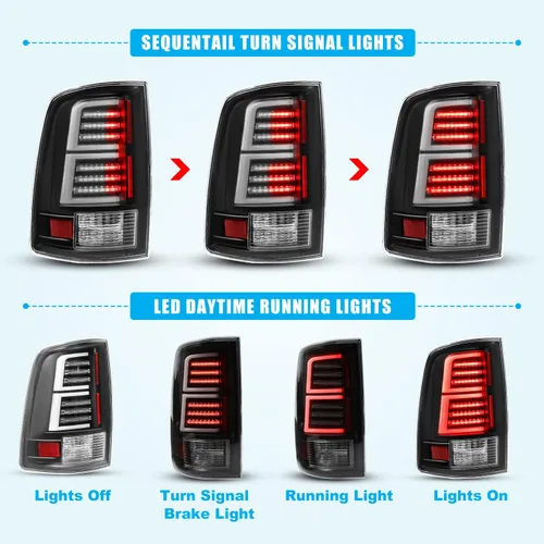 Miniatura 2 de CPW Luces traseras LED para Dodge Ram 1500/2500/3500 2019 Ram 1500-2018 2019 Ram 1500 Classic luces traseras lámpara trasera secuencial DRL