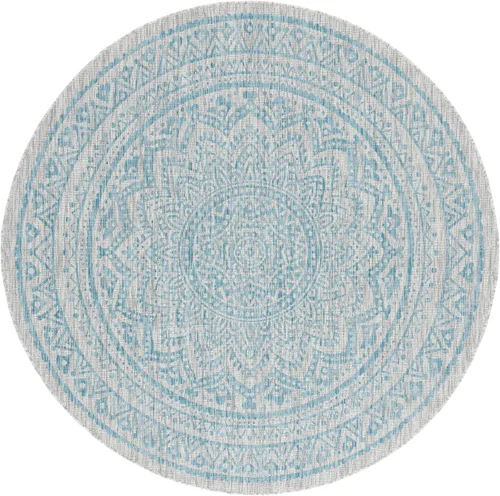 Miniatura 138 de SAFAVIEH Alfombra lavable para exteriores, colección Courtyard - Pasillo de 2.3 x 8 pies, color beige claro y marrón claro, no desprende pelusa
