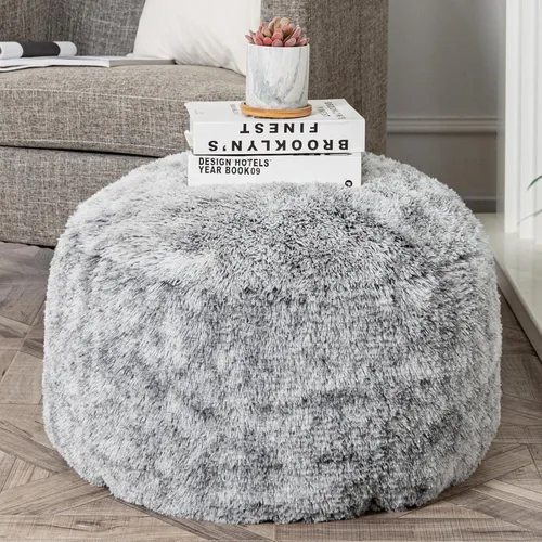 Miniatura 10 de Asuprui Puf Otomano Sin Relleno Reposapiés Otomano 20x12 Pulgadas Puf de Piso Redondo Piso Silla Bean Bag Sin Relleno Reposapiés con Almacenamiento