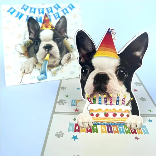 Miniatura 11 de Tarjeta de cumpleaños de perro Beagle 3D emergente – Felicitación de feliz cumpleaños para los amantes de los perros – Tarjeta desplegable