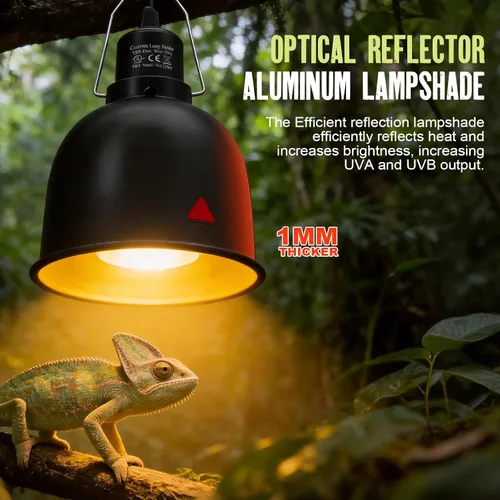 Miniatura 4 de Paquete de 2 lámparas de reptiles de 5.5 pulgadas de cúpula profunda para reptiles, lámpara de calor para bombilla de calor/UVA/UVB, lámpara