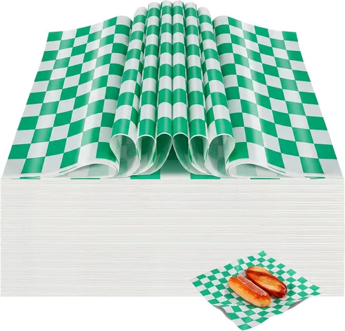 Miniatura 14 de Colarr 1000 hojas de papel encerado a granel de 15 x 15 pulgadas, papel grande para envolver sándwiches a cuadros, para hamburguesas, pan, Negro