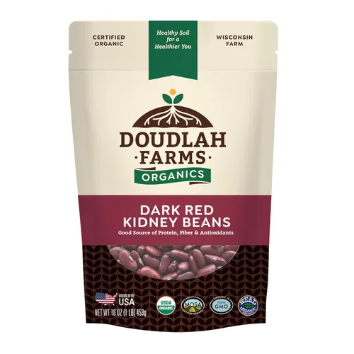 Frijoles rojos oscuros secos orgánicos, 1 libra, sin OMG, orgánicos USDA, cultivados a partir de suelo regenerativo, certificado limpio probado,