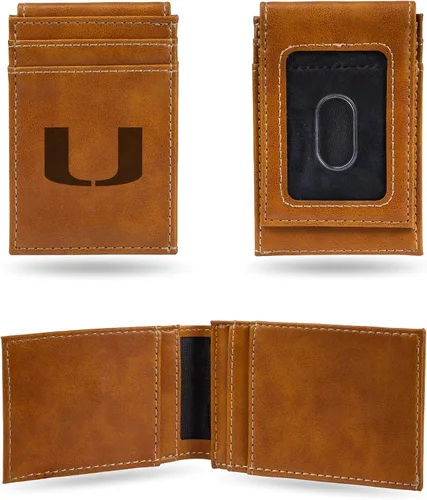 Miniatura 81 de Cartera de bolsillo frontal grabada con láser NCAA - Compacta/Cómoda/Delgada