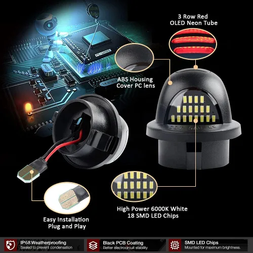 Miniatura 3 de Bestview Conjunto de luces LED para matrícula compatible con camioneta F150 F250 F350 F450 F550 Superduty Ranger Explorer Bronco Excursion
