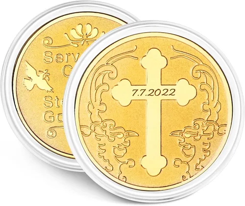 Monedas grabadas personalizadas personalizadas Siervo de Cristo mayordomo de Dios, regalo de sobriedad para hombres y mujeres Oro