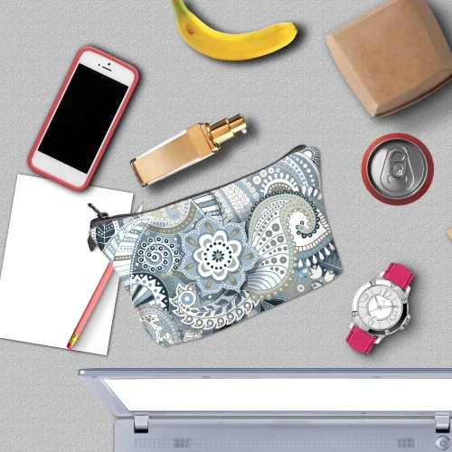 Miniatura 4 de Deanfun - Bolsa de maquillaje impermeable con diseño de mandala y flores, impermeable, espaciosa, cosmetiquera, bolsa de viaje ideal como regalo
