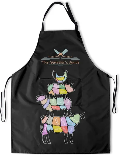 Miniatura 32 de Delantal impreso delantales de pintura de poliéster con bolsillo para cocinar cocina a la parrilla adultos