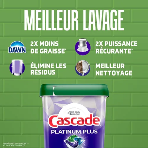 Miniatura 5 de Cascade Platinum Plus Action Pacs - Detergente para lavavajillas, aroma fresco, paquete de 51