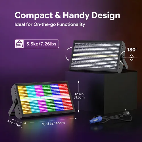 Miniatura 7 de Luz LED para arandela de pared, barra de iluminación de escenario de 200 W, luces de fiesta DJ, luces de discoteca, control DMX profesional