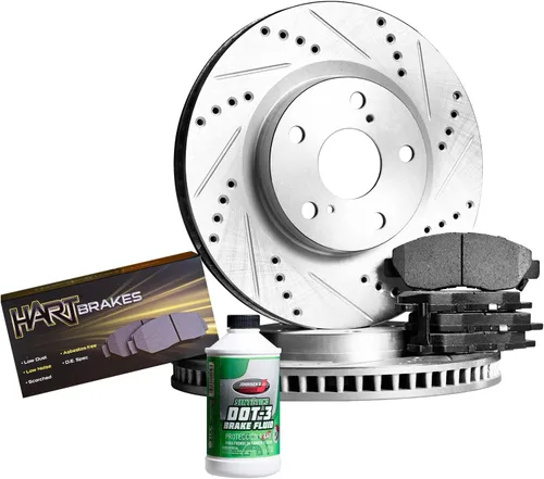 Hart Brakes Kit Frenos y Rotores Delanteros | Pastillas de Freno Delantero| Rotores y Pastillas de Freno| Pastillas de Freno y Rotores Semimetálicos