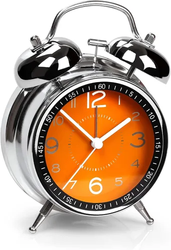 Miniatura 7 de AYRELY Reloj despertador súper ruidoso para adultos que duermen pesadamente, doble campana, retro, de 4 pulgadas, silencioso, sin tictac, cuarzo