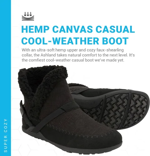 Miniatura 4 de Xero Shoes Ashland Womens Fall Boots, Vegan Casual Boots with a Soft Hemp Upper and a Cozy Faux Shearling Collar