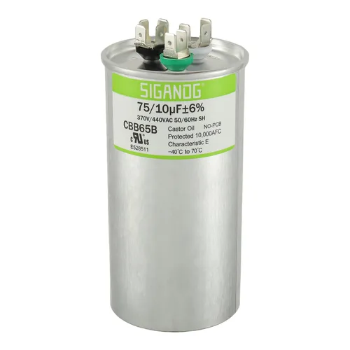Miniatura 23 de 80/5 uF 80+5 MFD 370V o 440V CBB65 Capacitor Redondo de Arranque de Doble Funcionamiento 80 5 uF MFD 370 440 Voltios VAC para Condensador