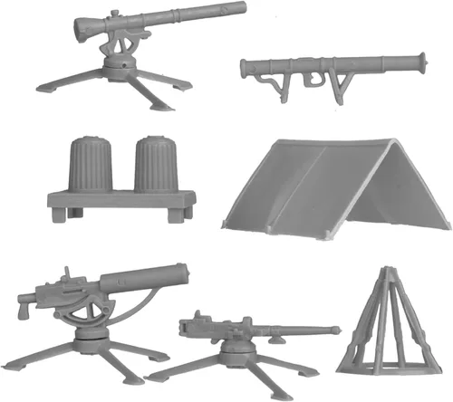 Miniatura 3 de BMC Classic - Juego de accesorios de plástico para hombre, 10 unidades de campamento militar, fabricado en EE. UU Gris