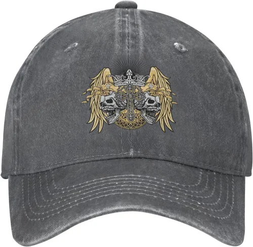 Miniatura 2 de Cowboy Hat Trendy Hats for Man and Women Djustable Four Season Outdoor Baseball Cap of Hell Skull with Angel Deep Heather