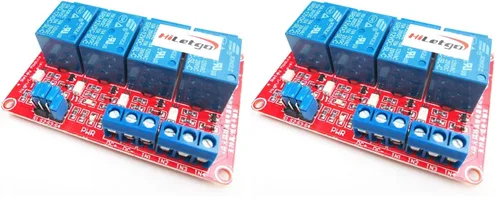 Miniatura 5 de HiLetgo Módulo de relé de 4 canales de 12V con soporte aislado OPTO disparador de nivel alto y bajo