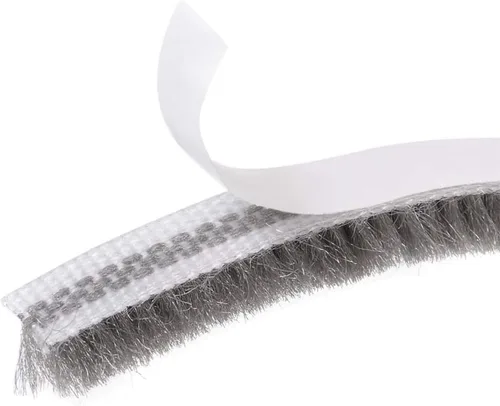 TA-VIGOR Burlete de 0.28 pulgadas de ancho x 0.24 pulgadas de grosor x 16.4 pies de largo con respaldo adhesivo, cepillo de fieltro para tira de Gris