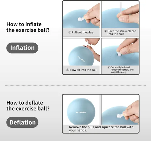 Miniatura 5 de FITMIND_Pelota de Pilates de 10 Pulgadas Antiestrés y Antideslizante Mini Bola de Yoga para Fitness, Entrenamiento del Núcleo, Terapia Física, Azul
