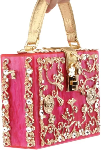 Miniatura 5 de Tngan Bolso de mano de acrílico cuadrado para mujer con diamantes de imitación